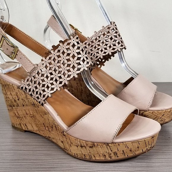 Caslon 'Hanna' Platform Wedge Sandal, Natural Leather, Womens Size 6.5 M - Picture 3 of 12